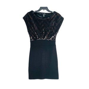 H&M SEQUIN BODYCON MINI DRESS SIZE 8 POLYESTER BLEND